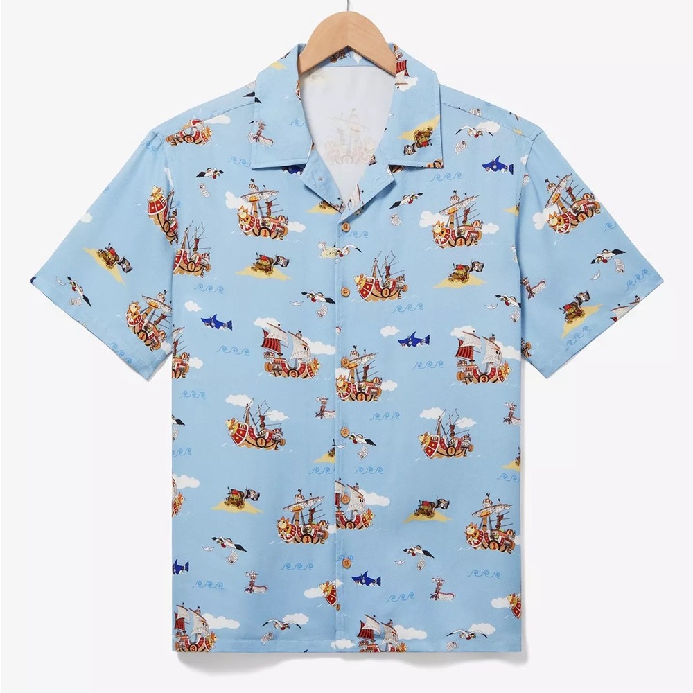 Unisex One Piece Ships Allover‎ Print Woven Button-Up - BoxLunch Exclusive
